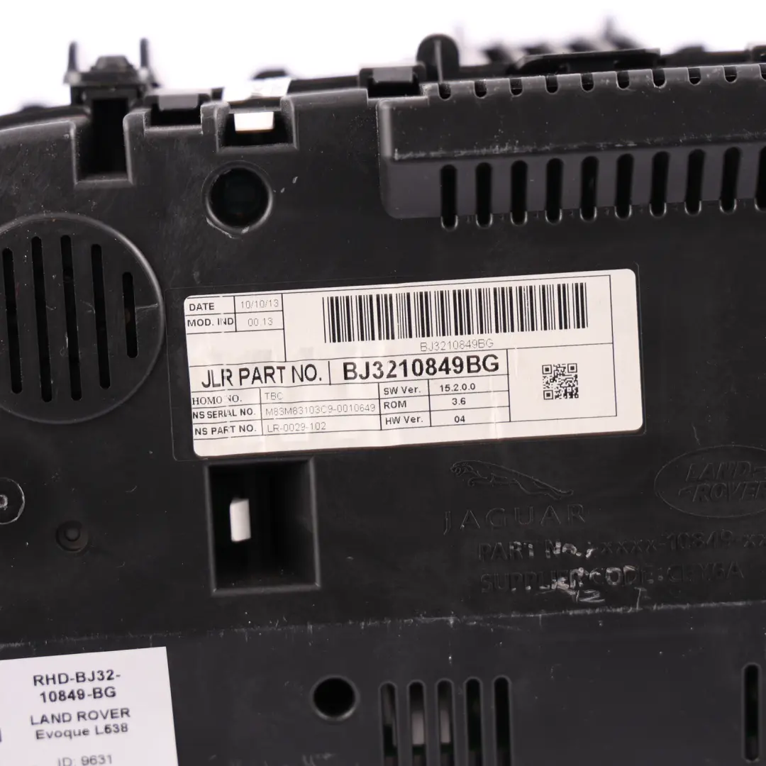 Speedometer Instrument Cluster Diesel Automatic to Range Rover Evoque with Part number BJ32-10849-BG Range Rover Evoque Speedometer Instrument Cluster Diesel Automatic - SKU RHD-BJ32-10849-BG - Part number BJ32-10849-BG