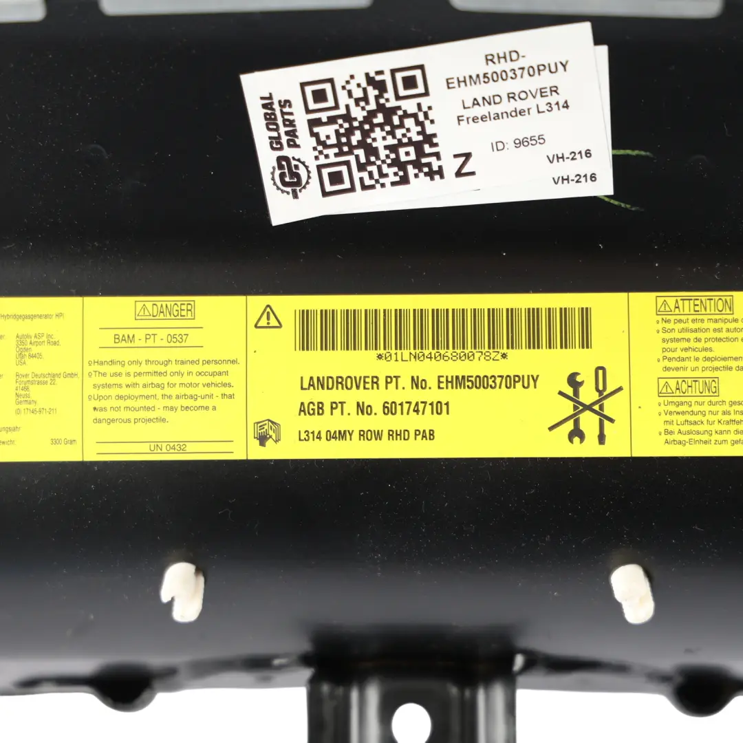 Land Rover Freelander L314 Dashboard Air Module Unit Passenger Side - SKU RHD-EHM500370PUY - Part number EHM500370PUY