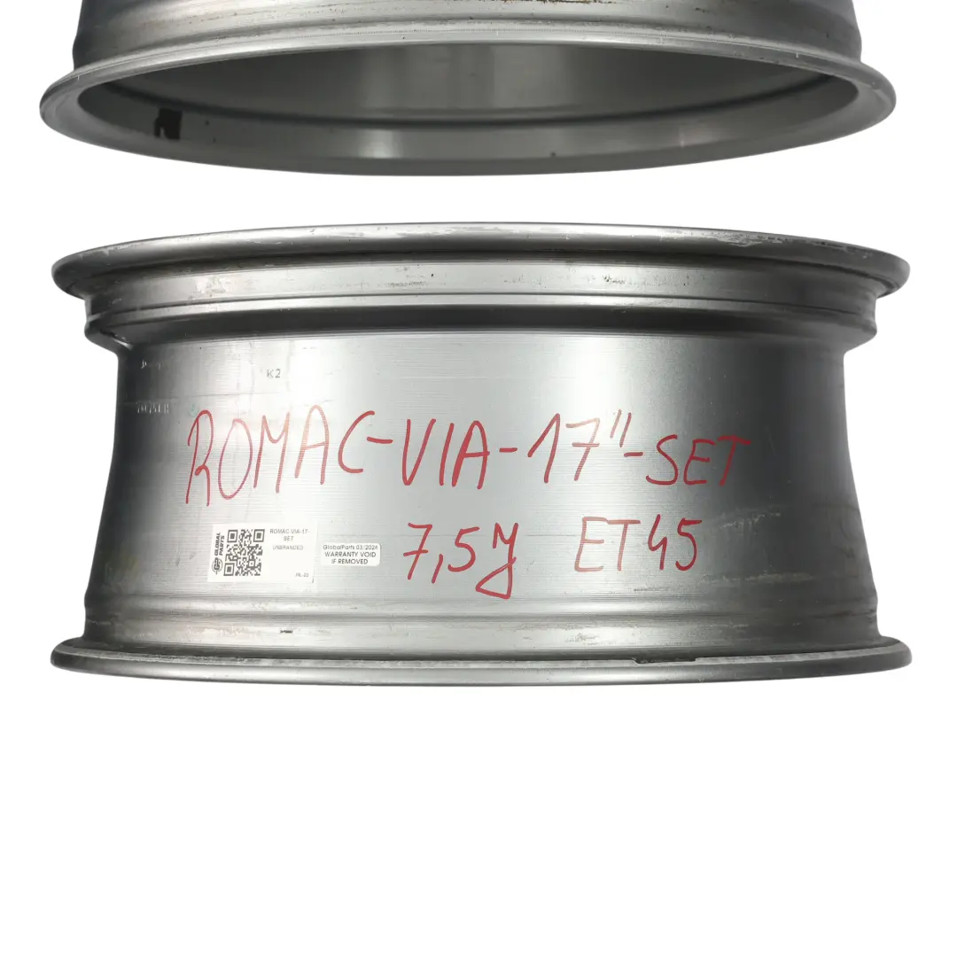  Romac Venom Felgi Aluminiowe Srebrne 17" 7.5J ET45 VIA Zestaw - SKU ROMAC-VIA-17-SET - Numer Części ROMAC-VIA-17-SET