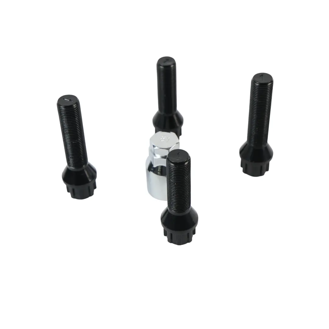  Czarny Nakrętki Śruby Blokady Kół z Kluczykiem M14x1,25x40&50 - SKU UB540-550 - Numer Części UB540-550