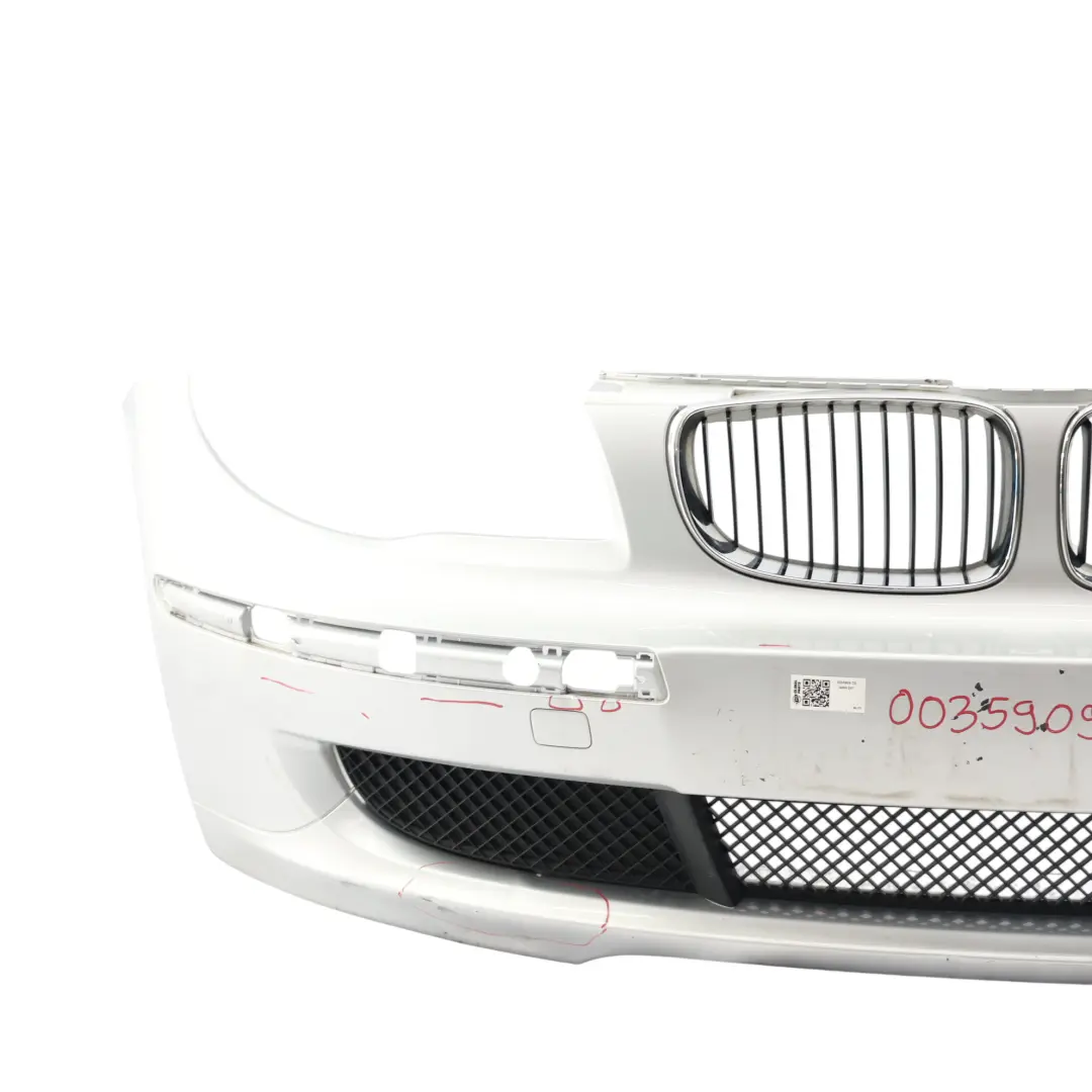 Complete Front Bumper PDC Trim Panel Titansilber Silver - 354 to BMW E81 E87 LCI with Part number 0035909 BMW E81 E87 LCI Complete Front Bumper PDC Trim Panel Titansilber Silver - 354 - SKU 0035909-TS - Part number 0035909