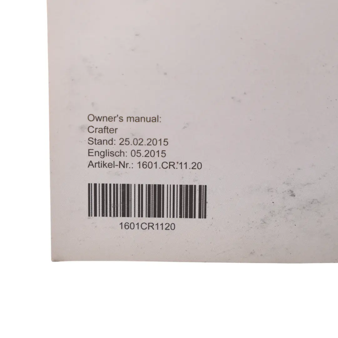 Service Book Booklet Case Pouch Wallet to VW Volkswagen Crafter 2E with Part number 1601CR1120 VW Volkswagen Crafter 2E Service Book Booklet Case Pouch Wallet - SKU 1601CR1120 - Part number 1601CR1120