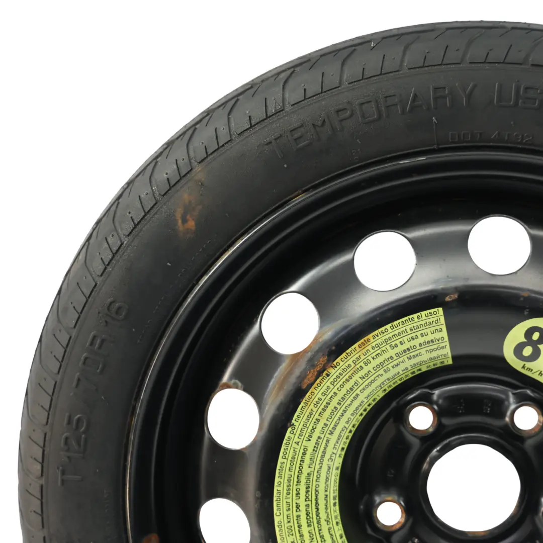 Volkswagen Golf Mk7 Roue Secours Acier R16 3.5J ET: 25.5 125/70 - SKU 1K0601027AQ-1 - Numéro de pièce 1K0601027AQ