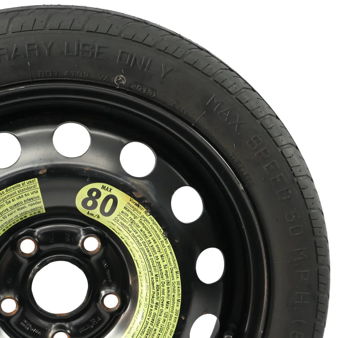 Roue Secours Acier R16 3.5J ET: 25.5 125/70 pour Volkswagen Golf Mk7 à propos du numéro de pièce 1K0601027AQ Volkswagen Golf Mk7 Roue Secours Acier R16 3.5J ET: 25.5 125/70 - SKU 1K0601027AQ-1 - Numéro de pièce 1K0601027AQ