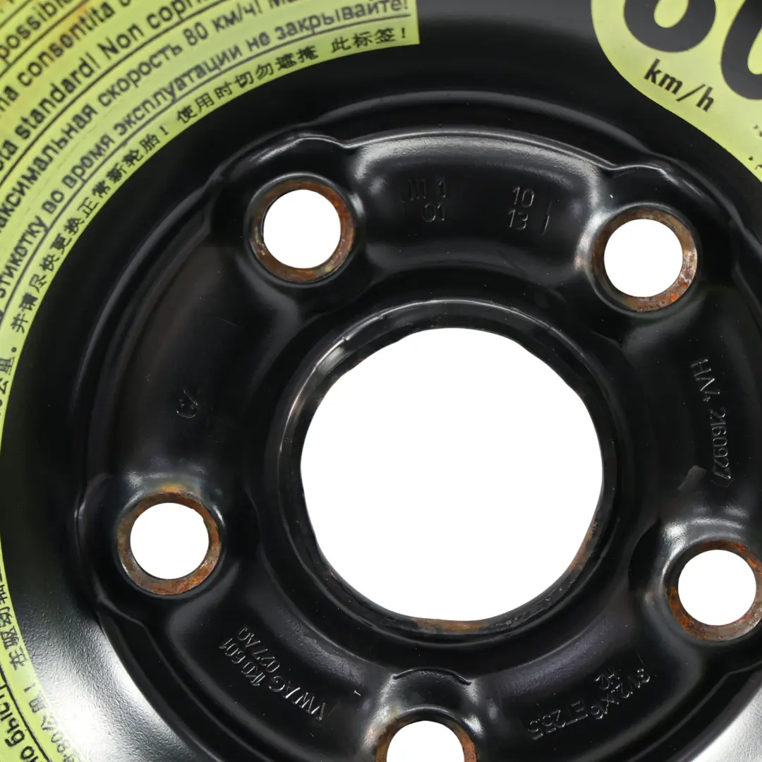 Volkswagen Golf Mk7 Roue Secours Acier R16 3.5J ET: 25.5 125/70 - SKU 1K0601027AQ-1 - Numéro de pièce 1K0601027AQ