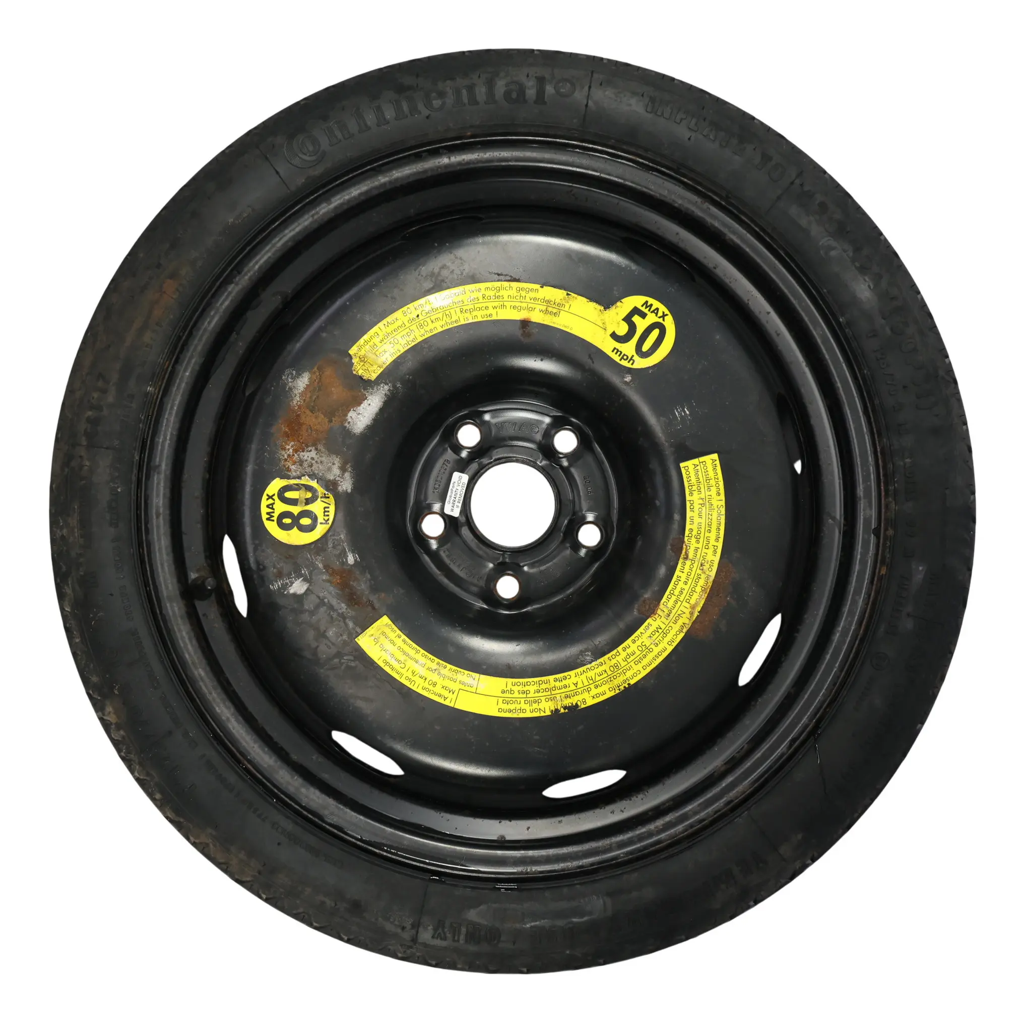 Audi A3 8P Ersatz Stahl Felge 18" 3,5J ET:25,5 Reifen R18 125/70 Continental