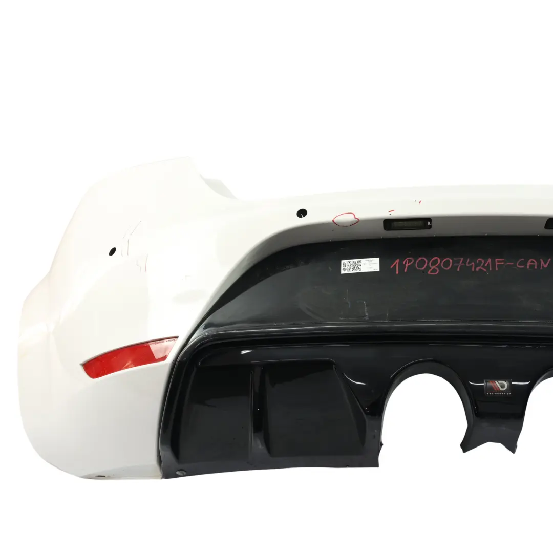 Mk2 Cupra Rear Bumper Panel Covering Trim Candy White - B9A to Seat Leon with Part number 1P0807421F Seat Leon Mk2 Cupra Rear Bumper Panel Covering Trim Candy White - B9A - SKU 1P0807421F-CAN - Part number 1P0807421F