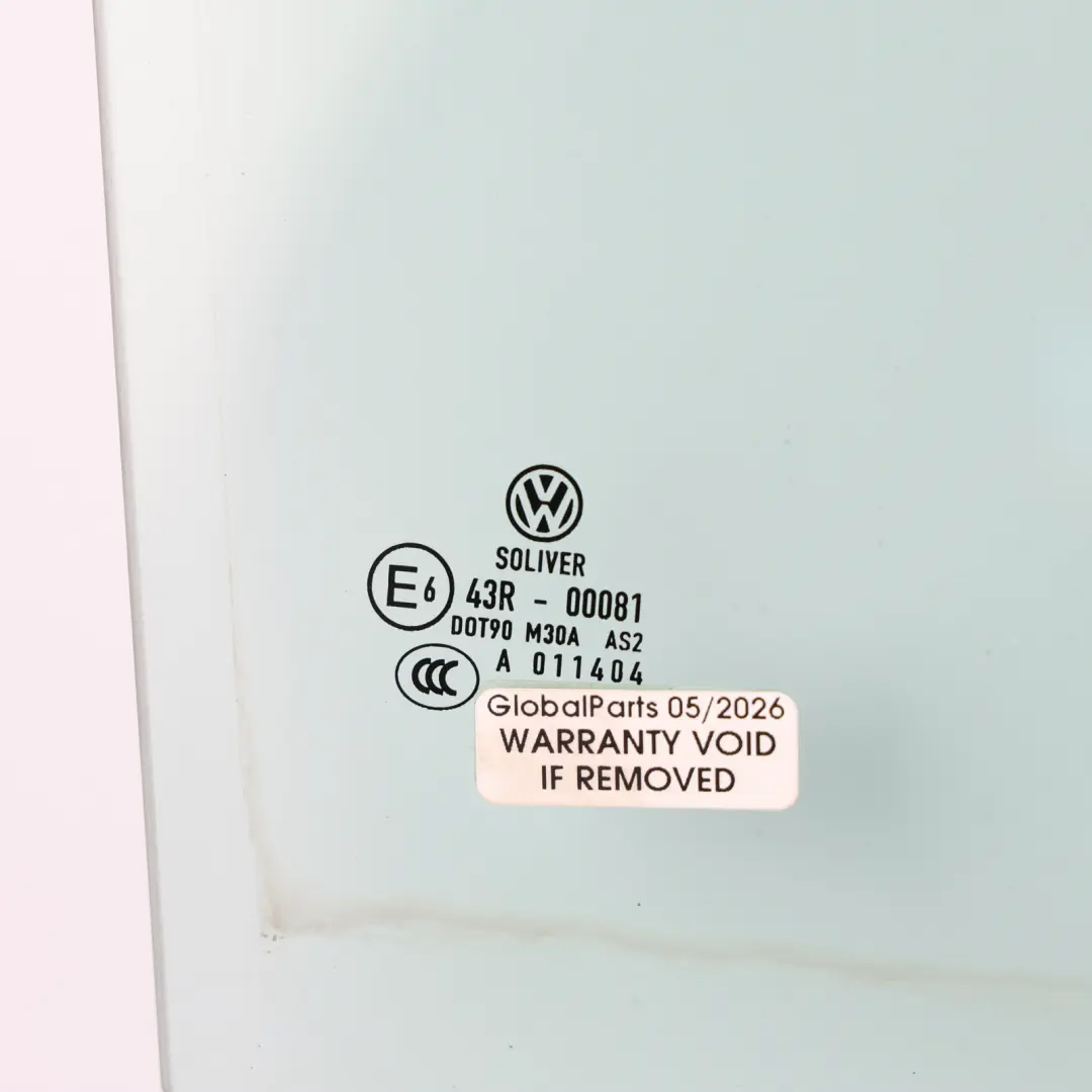 Door Window Glass Glazing AS2 Right O/S to Volkswagen Passat B6 Rear with Part number 3C5845026 Volkswagen Passat B6 Rear Door Window Glass Glazing AS2 Right O/S - SKU 3C5845026 - Part number 3C5845026