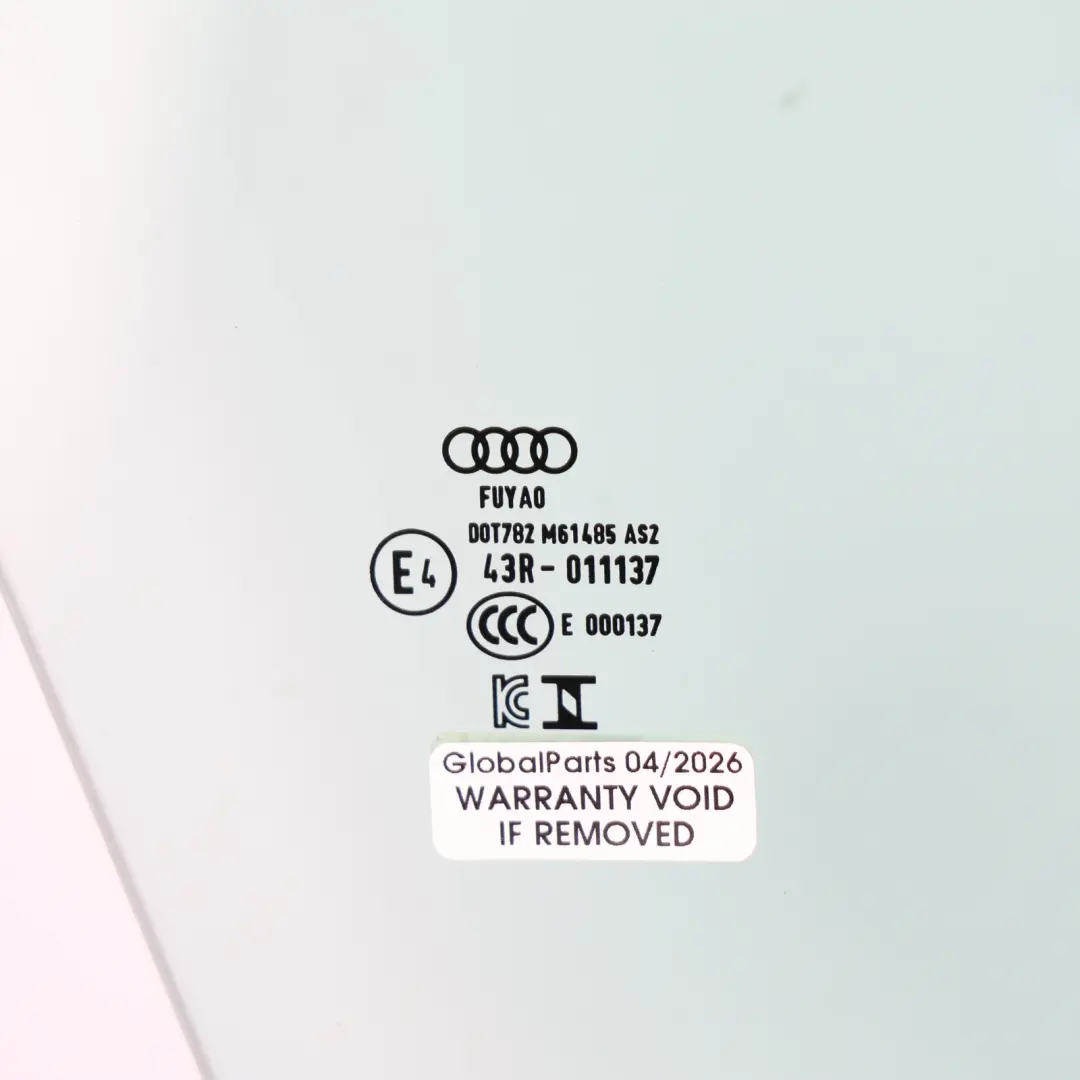 Audi A6 C8 Front Door Window Glass Glazing AS2 Right O/S - SKU 4K0845202B - Part number 4K0845202B