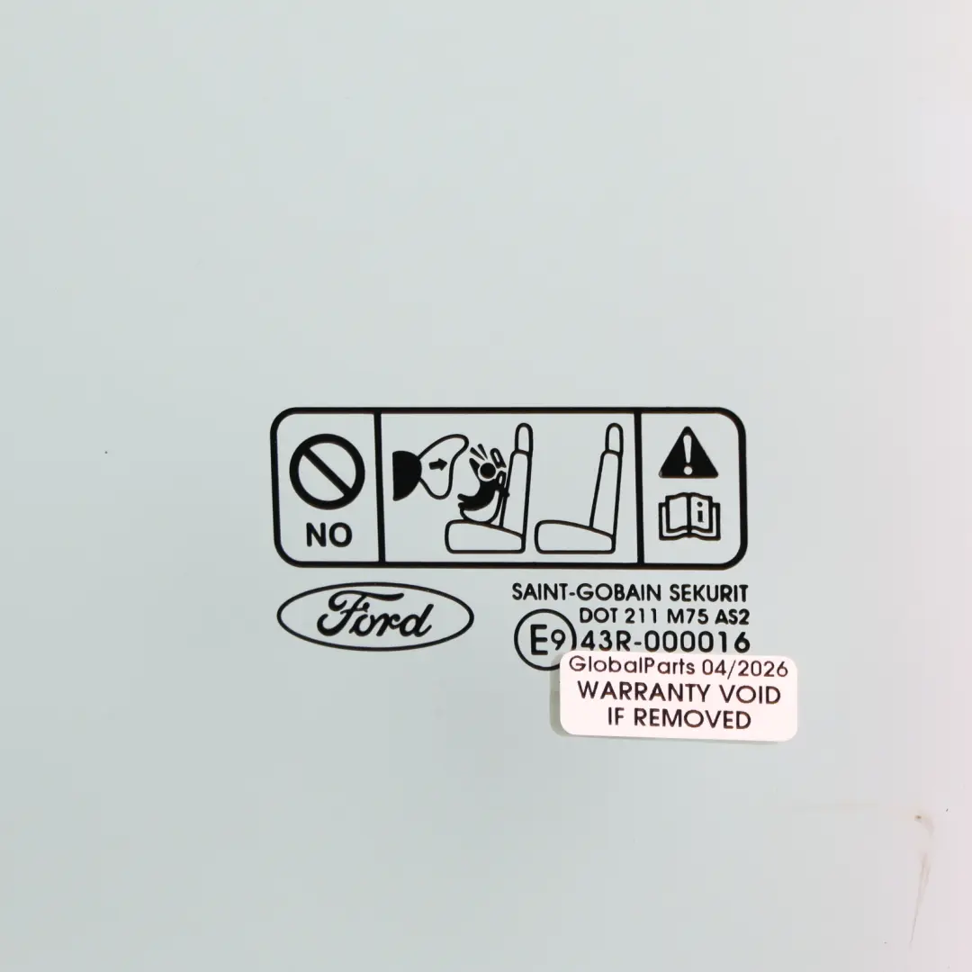 Ford Focus MK2 Vitre Fenêtre Porte Avant Gauche AS2 Vert - SKU 4M51-B21411-AE - Numéro de pièce 4M51-B21411-AE