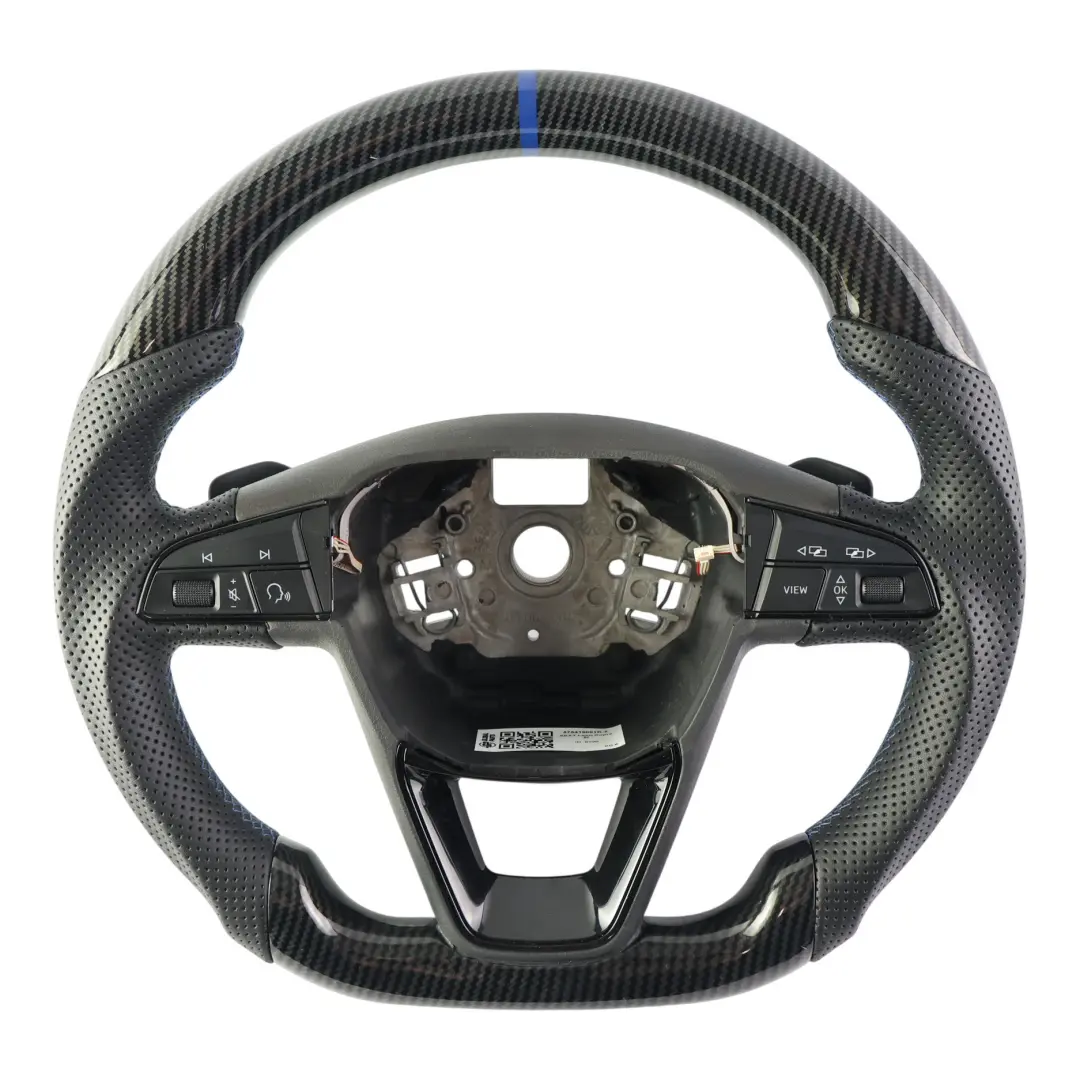 Seat Leon 5F Ateca Lenkrad Schwarz Leder Carbon Flacher Boden - SKU 575419091K-2 - Teilenummer 575419091K
