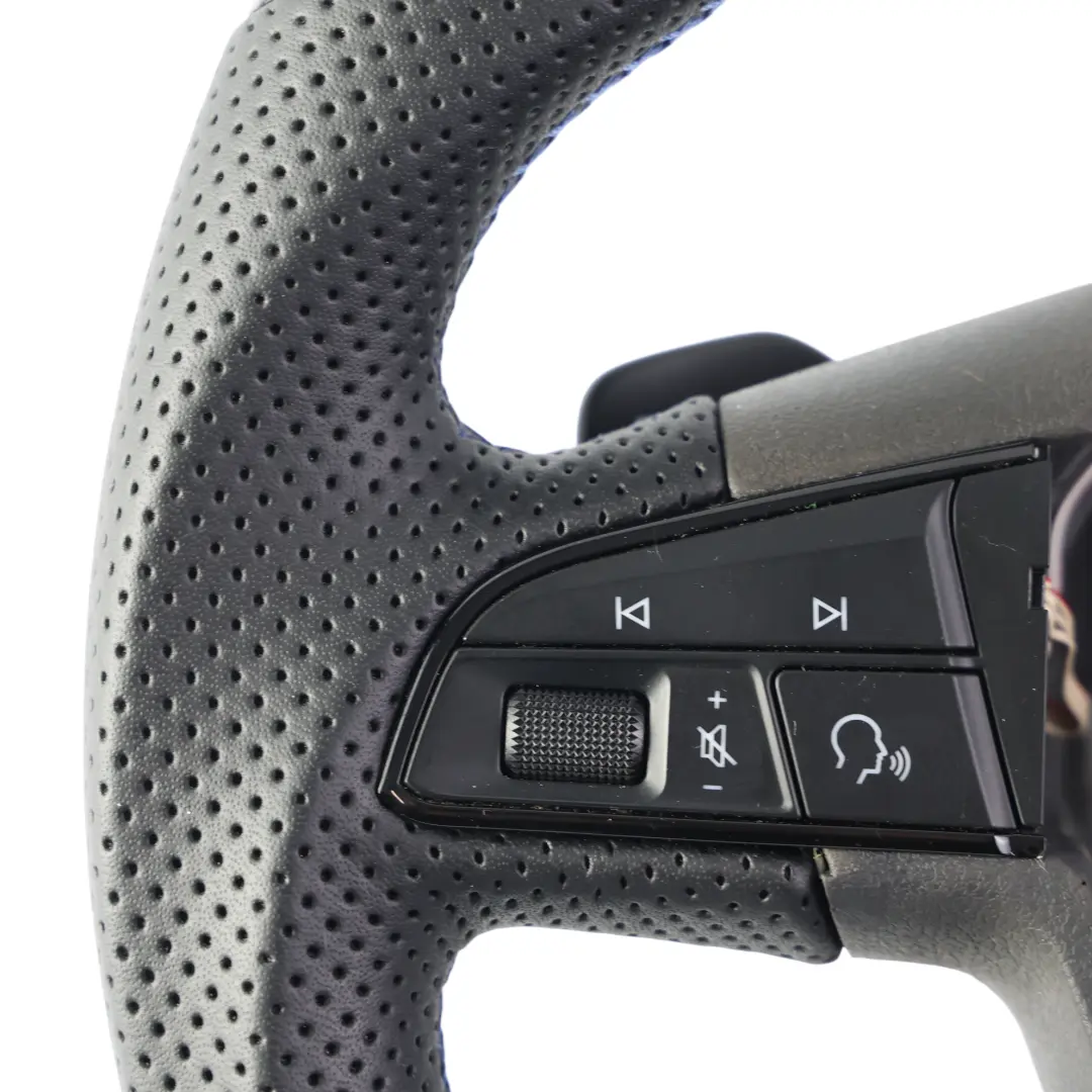 Seat Leon 5F Ateca Kierownica Czarna Skóra Carbon Ścięta - SKU 575419091K-2 - Numer Części 575419091K