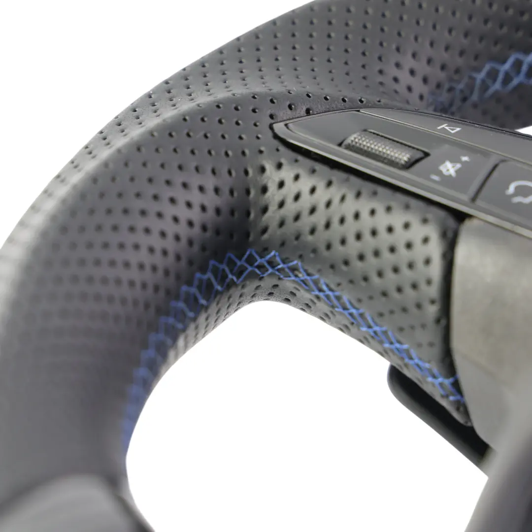 Seat Leon 5F Ateca Steering Wheel Black Leather Carbon Flat Bottom - SKU 575419091K-2 - Part number 575419091K