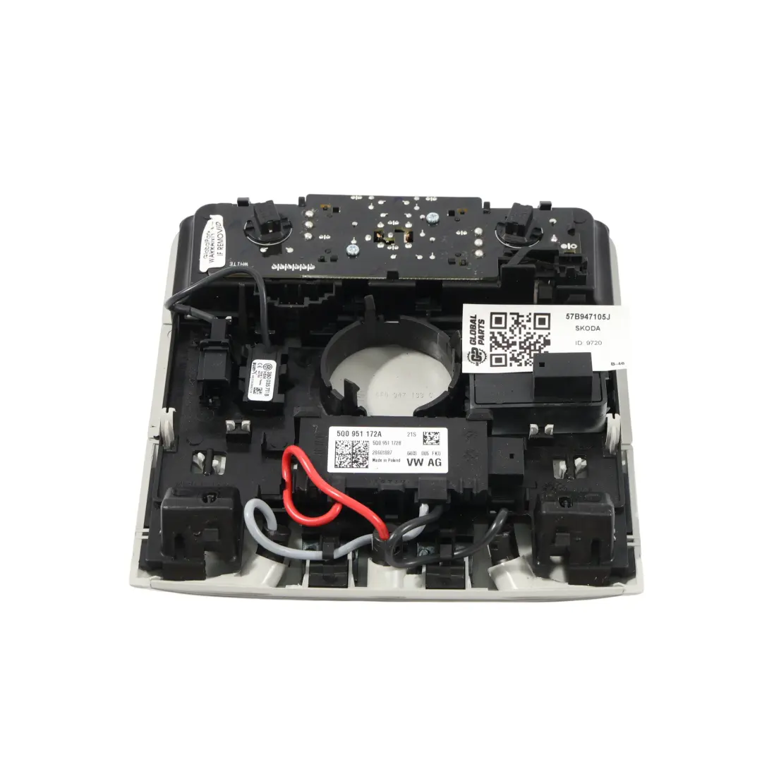 Innenraum Leseleuchte Vorne SOS Taste Grau für Skoda Karoq mit Teilenummer 57B947105J Skoda Karoq Innenraum Leseleuchte Vorne SOS Taste Grau - SKU 57B947105J - Teilenummer 57B947105J