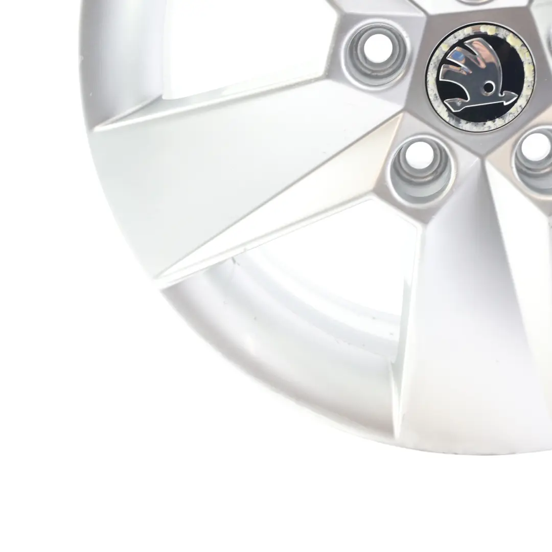 Skoda Octavia Mk3 5E Silberne Alufelge 6,5J 16" ET:46 Sternspeiche - SKU 5E0601025H-2 - Teilenummer 5E0601025H