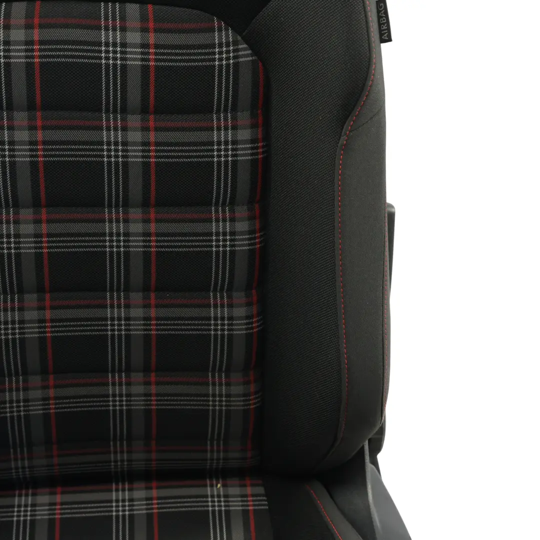 Volkswagen Golf Mk7 5G Front Seat Fabric Cloth Titanium Black/Red Right O/S - SKU 5G4881805DH - Part number 5G4881805DH