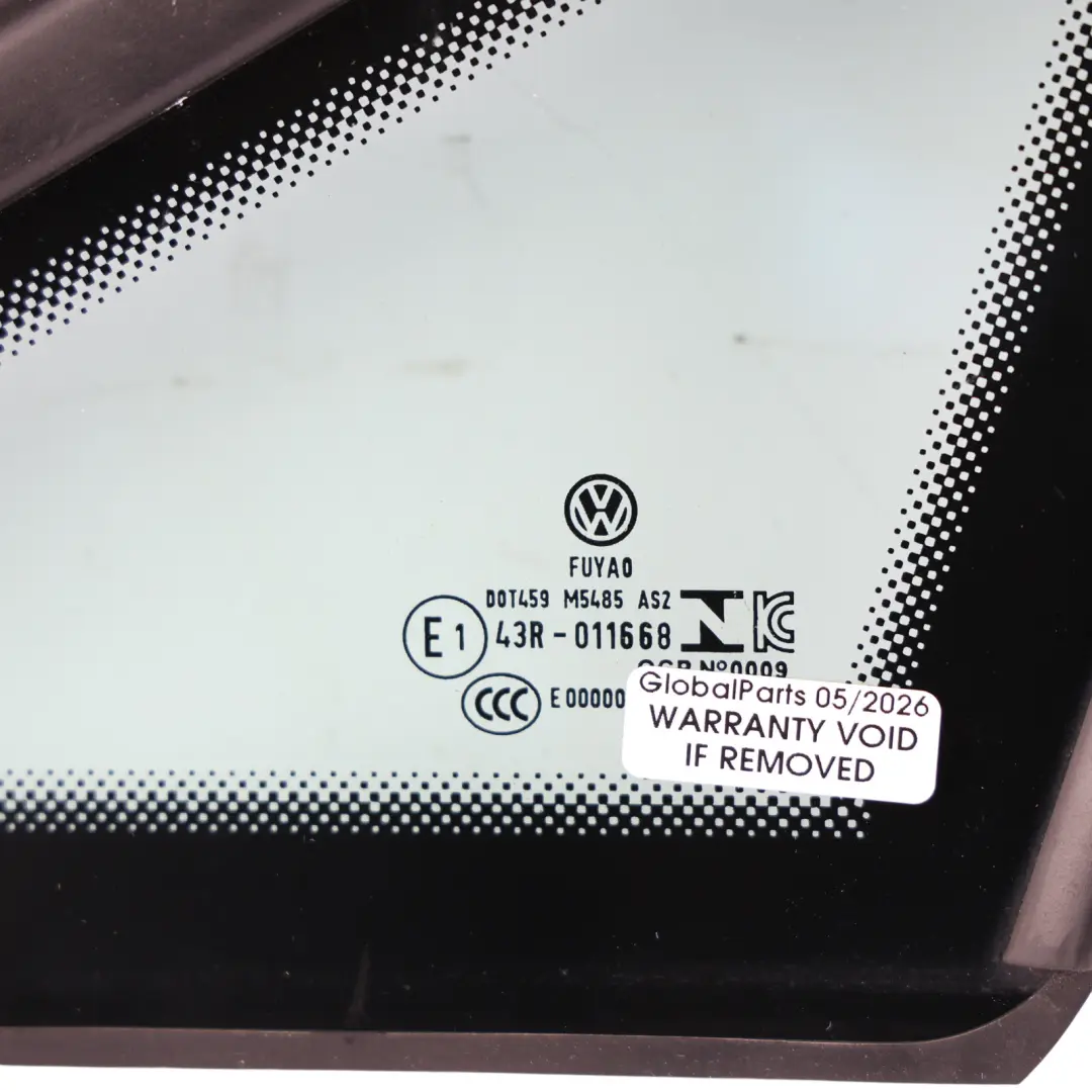 Mk8 Front Door Triagle Window Glass AS2 Left N/S to Volkswagen Golf with Part number 5H0845411J Volkswagen Golf Mk8 Front Door Triagle Window Glass AS2 Left N/S - SKU 5H0845411J - Part number 5H0845411J