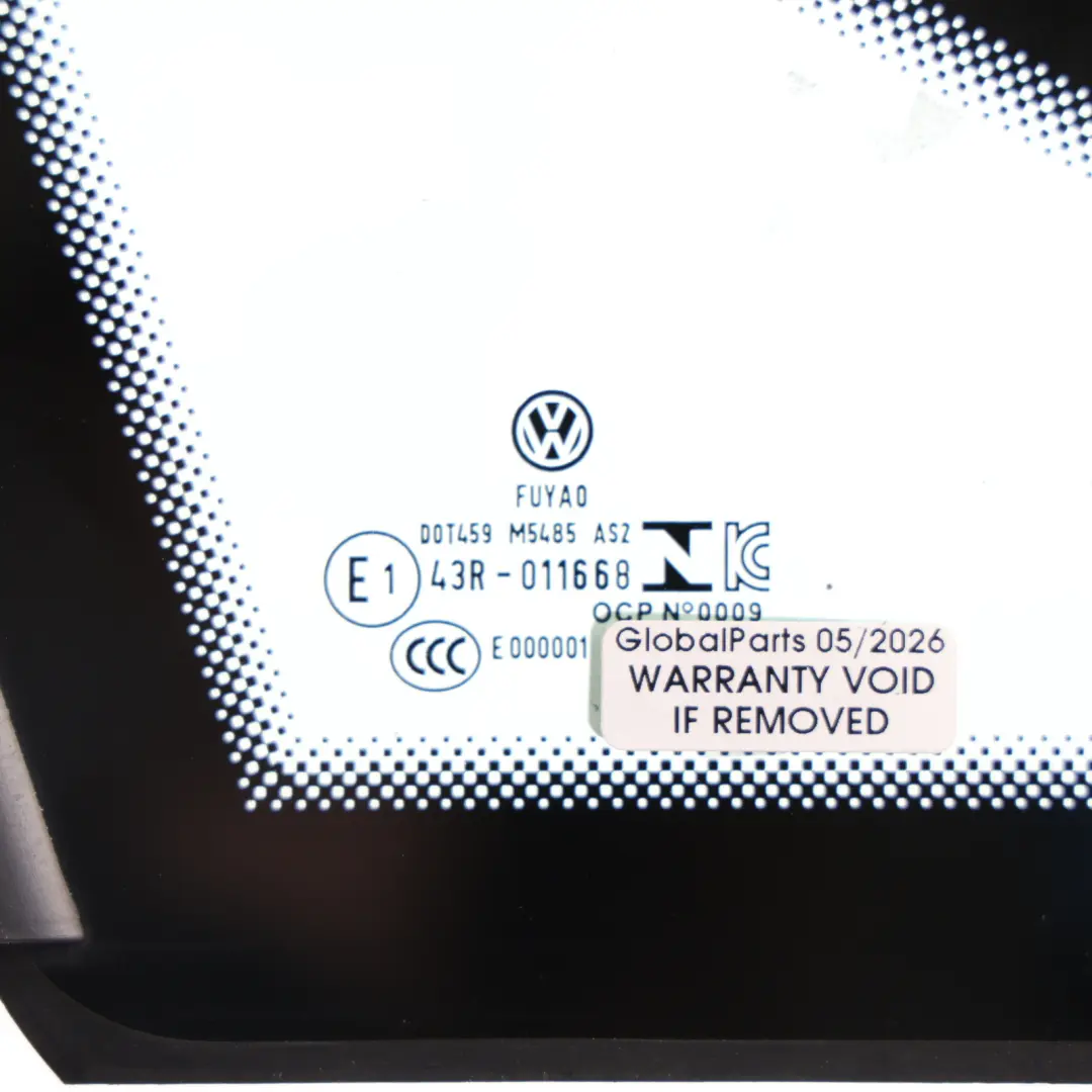 Volkswagen Golf Mk8 Front Door Triagle Window Glass AS2 Right O/S - SKU 5H0845412J - Part number 5H0845412J