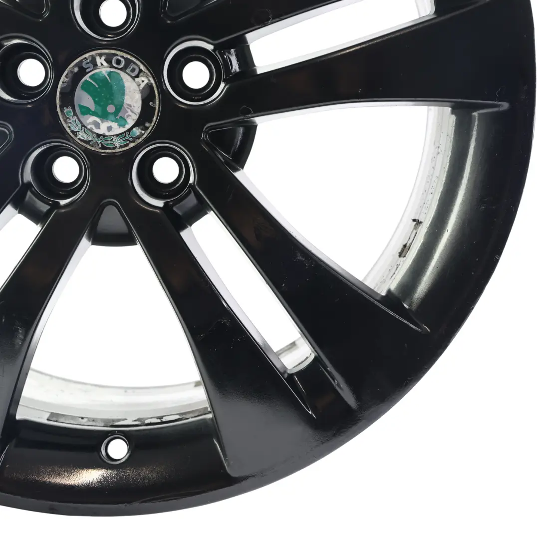 Skoda Fabia 5j Alloy Wheel Rim Black Metallic 17" 7J ET:41 5x100 - SKU 5J0601025HA-1 - Part number 5J0601025HA