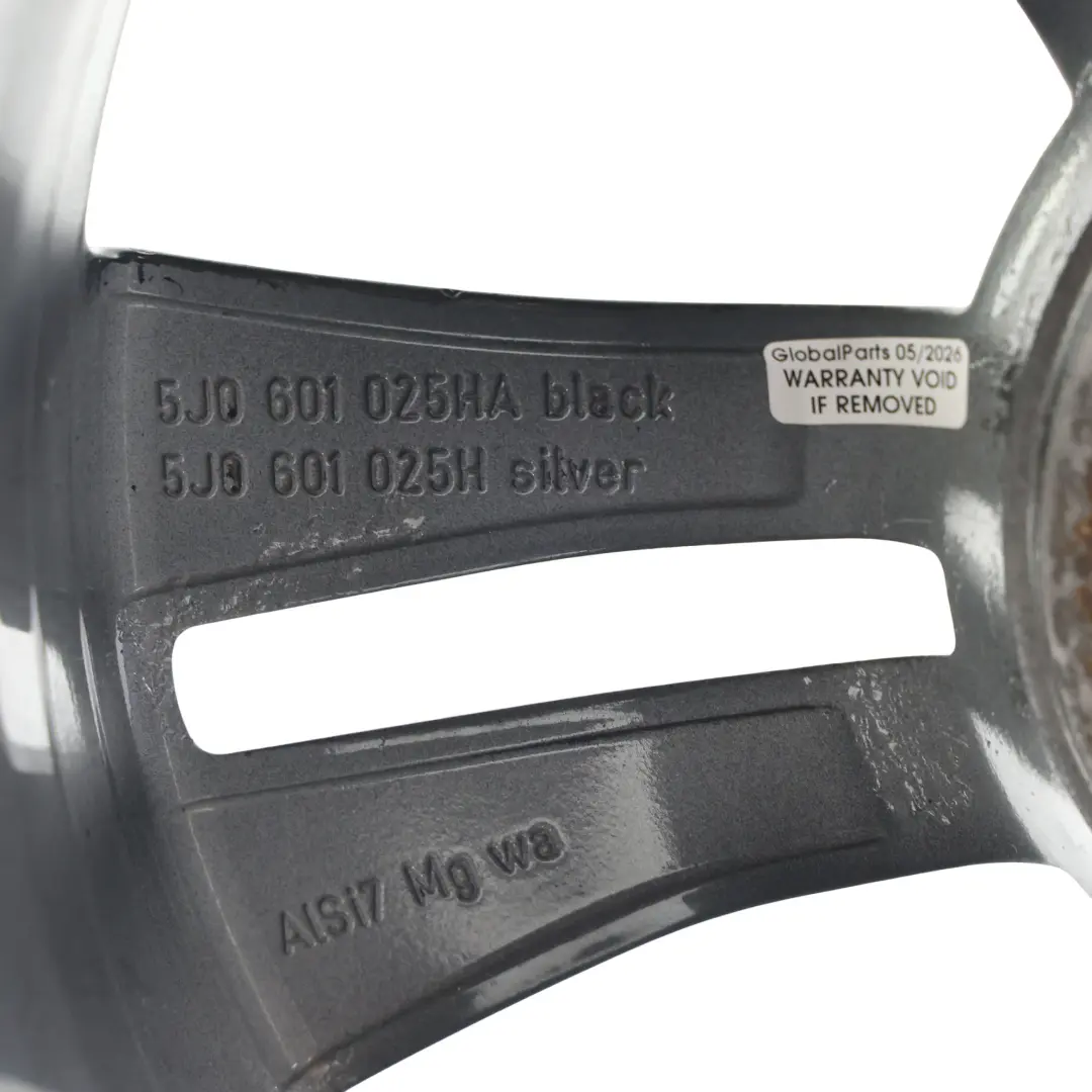 Skoda Fabia Mk2 Alloy Wheel Rim Black 17" 7J ET:41 5x100 Trinity - SKU 5J0601025HA-3 - Part number 5J0601025HA