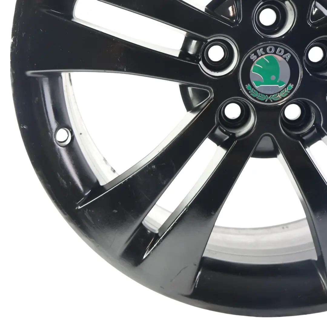 Mk2 Alloy Wheel Rim Black 17" 7J ET:41 5x100 Trinity to Skoda Fabia with Part number 5J0601025HA Skoda Fabia Mk2 Alloy Wheel Rim Black 17" 7J ET:41 5x100 Trinity - SKU 5J0601025HA-3 - Part number 5J0601025HA