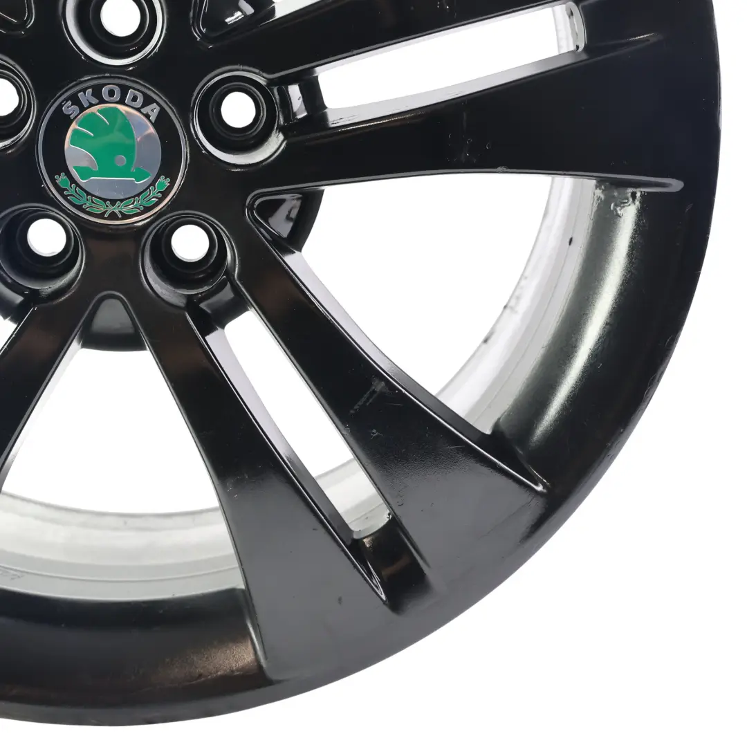 Mk2 Alloy Wheel Rim Black 17" 7J ET:41 5x100 Trinity to Skoda Fabia with Part number 5J0601025HA Skoda Fabia Mk2 Alloy Wheel Rim Black 17" 7J ET:41 5x100 Trinity - SKU 5J0601025HA-3 - Part number 5J0601025HA