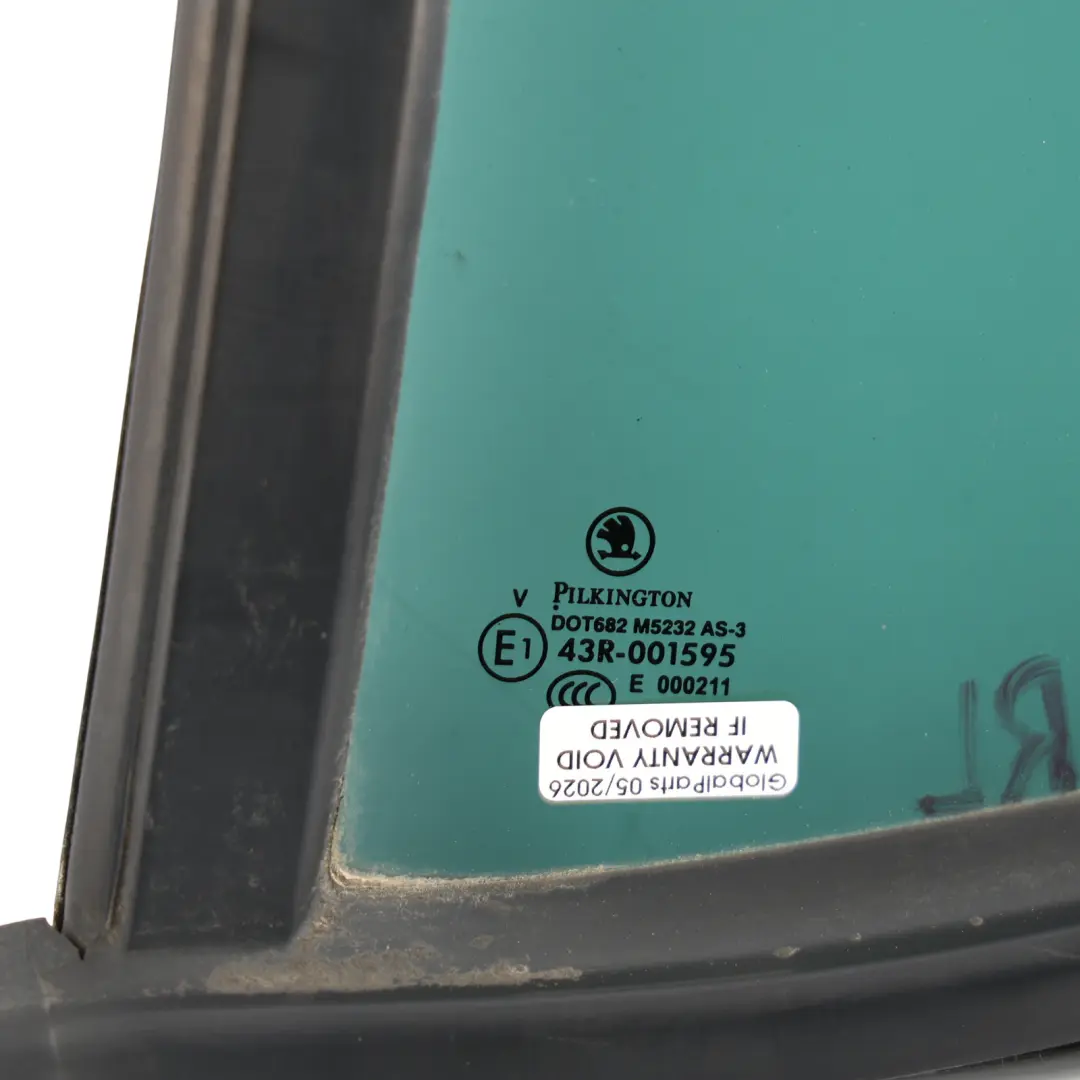 Mk2 Rear Door Window Glass Glazing Tinted AS3 Left N/S to Skoda Fabia with Part number 5J6845209AH Skoda Fabia Mk2 Rear Door Window Glass Glazing Tinted AS3 Left N/S - SKU 5J6845209AH - Part number 5J6845209AH