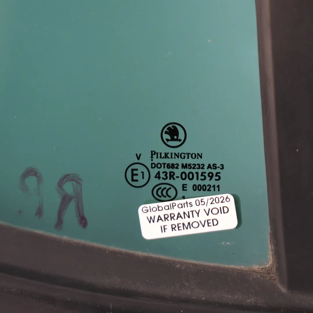 Skoda Fabia Mk2 Rear Door Window Glass Glazing Tinted AS3 Right O/S - SKU 5J6845210AH - Part number 5J6845210AH