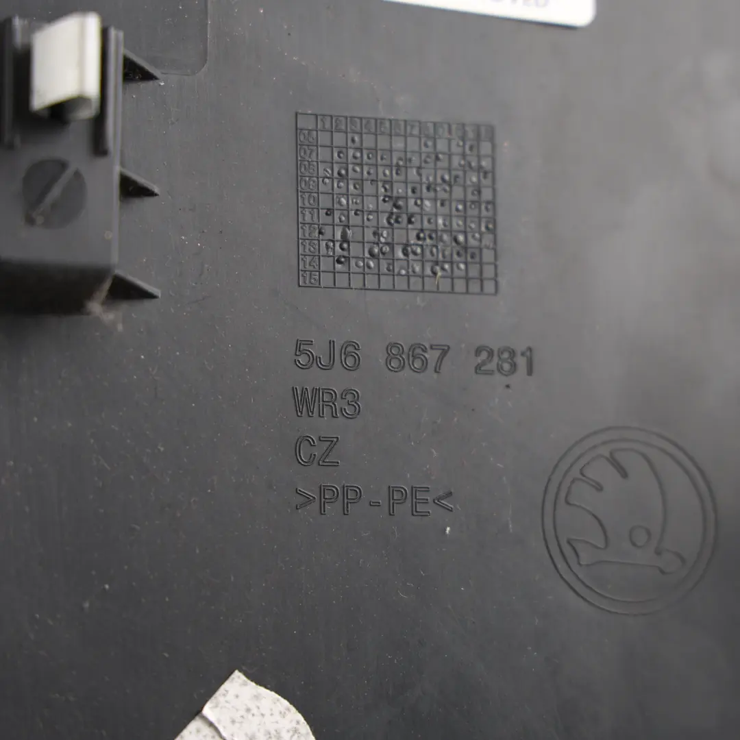 Mk2 B-Pillar Trim Lower Panel Cover Left N/S Black to Skoda Fabia with Part number 5J6867281 Skoda Fabia Mk2 B-Pillar Trim Lower Panel Cover Left N/S Black - SKU 5J6867281 - Part number 5J6867281