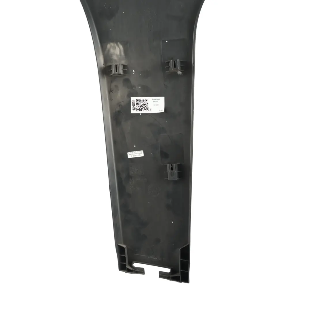 Skoda Fabia Mk2 B-Pillar Trim Lower Panel Cover Right O/S Black - SKU 5J6867282 - Part number 5J6867282