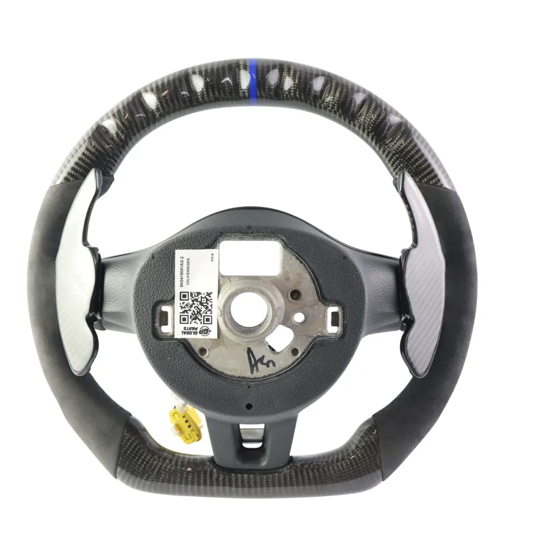 MK6 R Steering Wheel Carbon Flat Bottom LED Alcantara to VW Volkswagen Golf with Part number 5K0419091AS VW Volkswagen Golf MK6 R Steering Wheel Carbon Flat Bottom LED Alcantara - SKU 5K0419091AS-2 - Part number 5K0419091AS