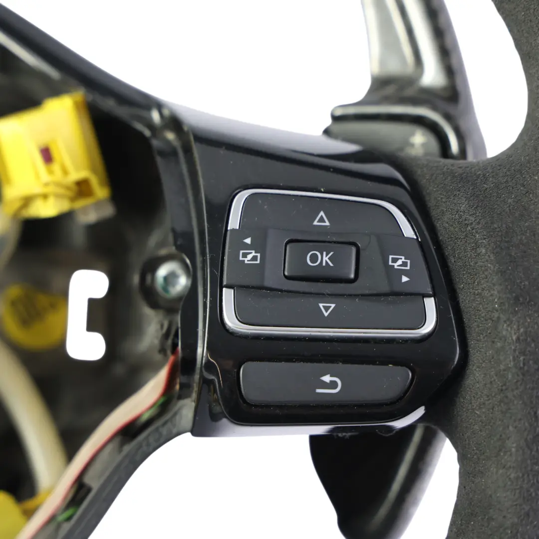 VW Volkswagen Golf MK6 R Steering Wheel Carbon Flat Bottom LED Alcantara - SKU 5K0419091AS-2 - Part number 5K0419091AS