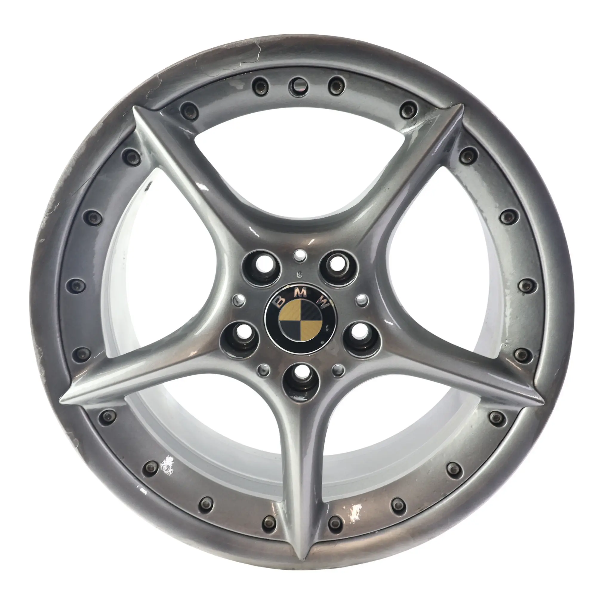 BMW Z4 E85 E86 Silver Front Wheel Alloy Rim 18" ET:47 8J Star Spoke 108 BBS