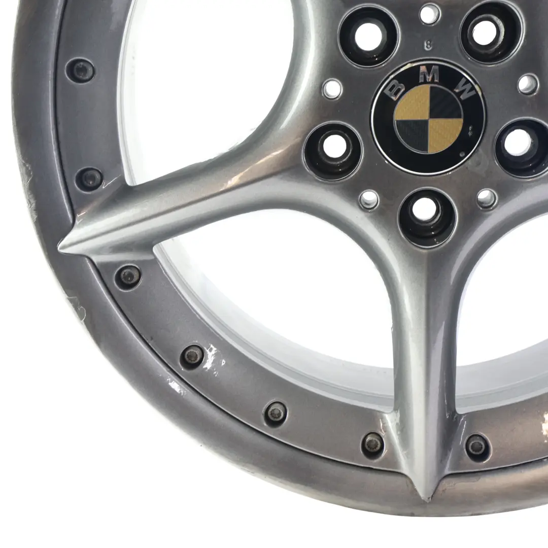 Front Wheel Alloy Rim 18" ET:47 8J Star Spoke 108 BBS to BMW Z4 E85 E86 Silver with Part number 6758194 BMW Z4 E85 E86 Silver Front Wheel Alloy Rim 18" ET:47 8J Star Spoke 108 BBS - SKU 6758194-5 - Part number 6758194