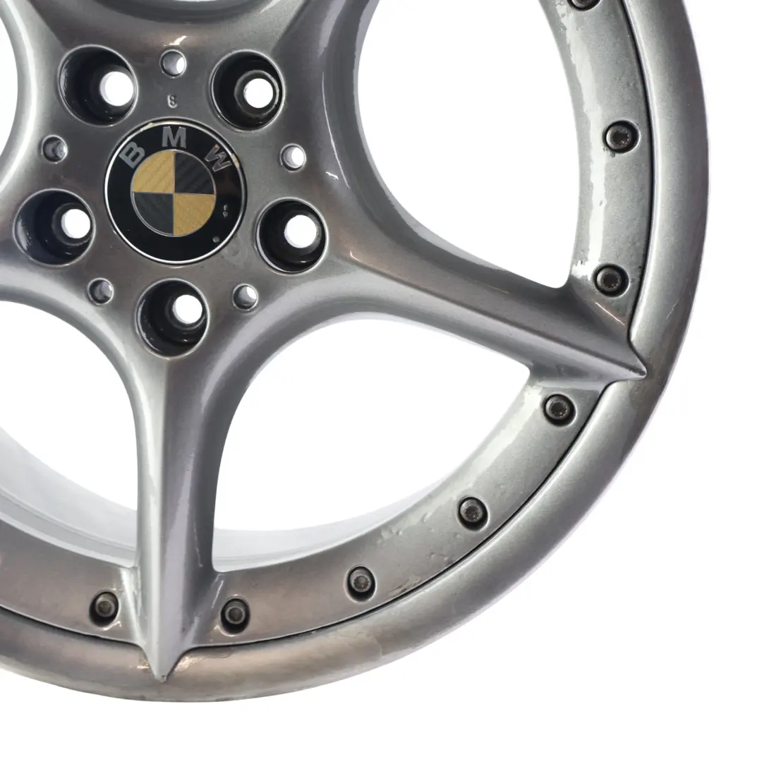 BMW Z4 E85 E86 Silver Front Wheel Alloy Rim 18" ET:47 8J Star Spoke 108 BBS - SKU 6758194-5 - Part number 6758194