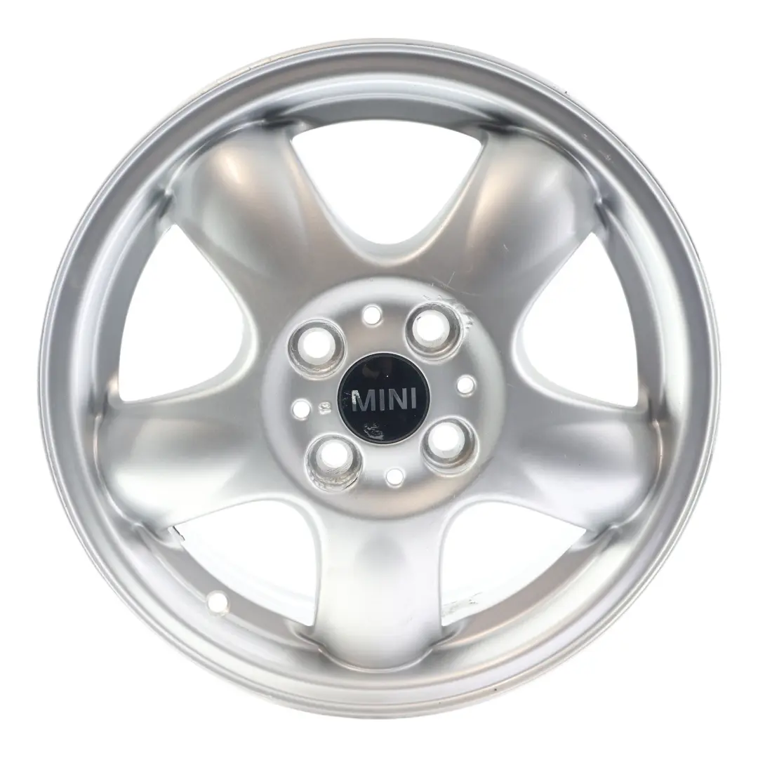 Alloy Rim 15" 5-Start Spooler 100 to Mini Cooper One R50 R55 R56 Silver Wheel with Part number 6768498 Mini Cooper One R50 R55 R56 Silver Wheel Alloy Rim 15" 5-Start Spooler 100 - SKU 6768498-1 - Part number 6768498