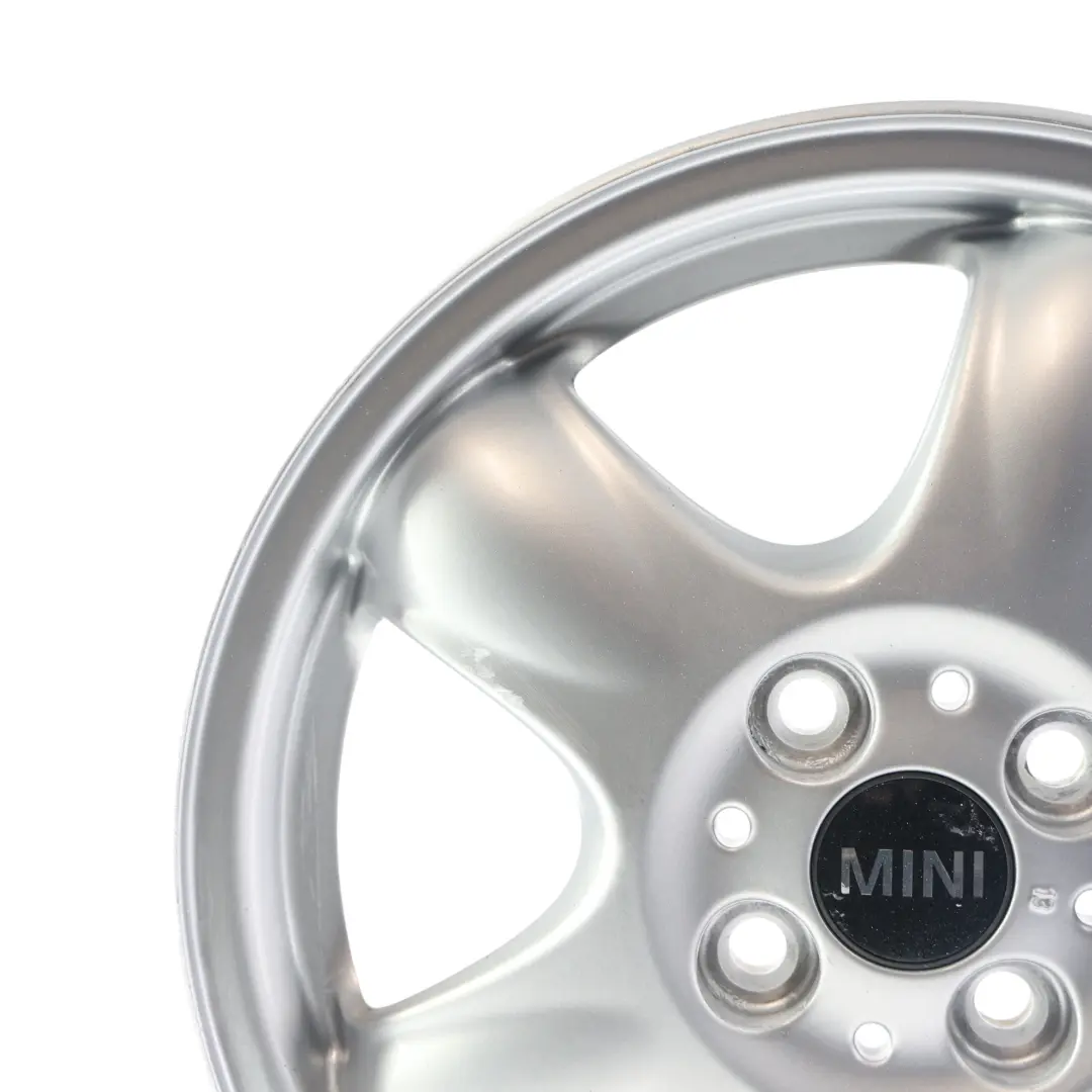 Srebrna Felga Aluminiowa 15" 5,5J ET:45 do Mini R50 R56 o numerze 6768498 Mini R50 R56 Srebrna Felga Aluminiowa 15" 5,5J ET:45 - SKU 6768498-2 - Numer Części 6768498