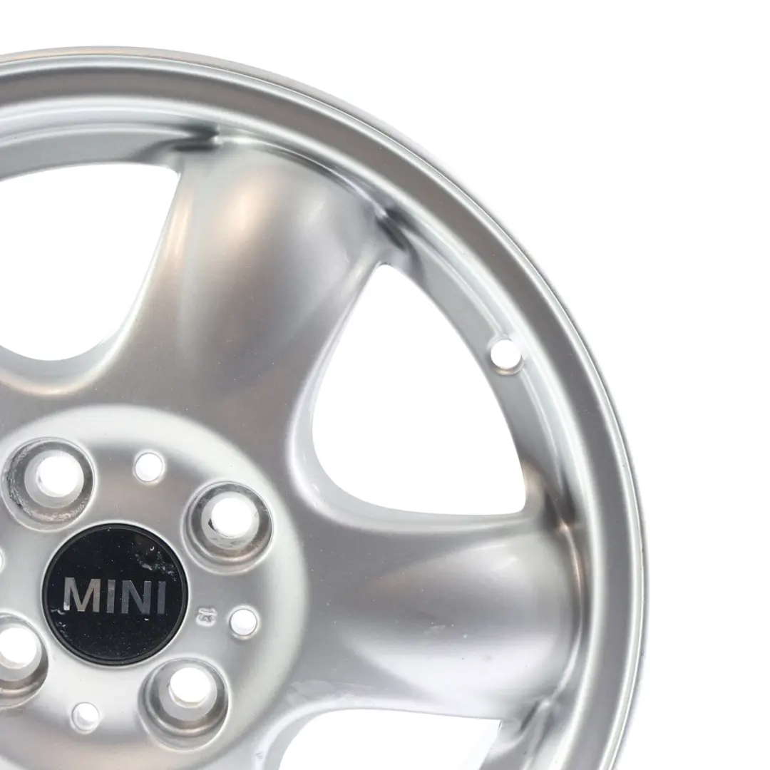 Alu Felge Alufelge Silber 15" 5 Star Spooler 100 für Mini Cooper R50 R56 mit Teilenummer 6768498 Mini Cooper R50 R56 Alu Felge Alufelge Silber 15" 5 Star Spooler 100 - SKU 6768498-2 - Teilenummer 6768498