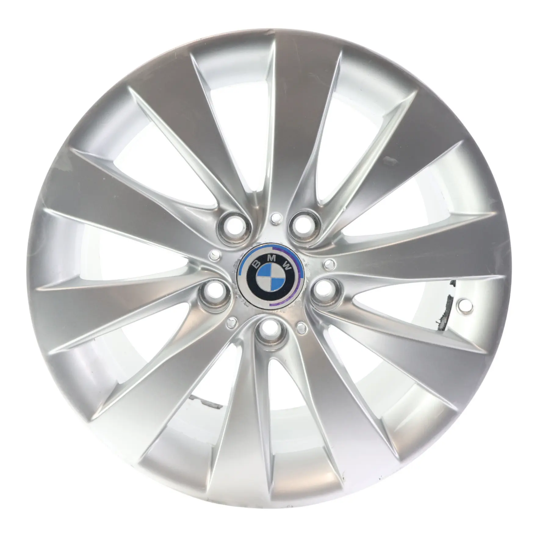 BMW F30 F31 F32 Silberne Leichtmetall felge 17" V Speiche 413 7,5J ET:37 6796240
