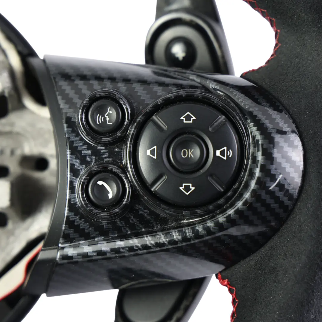 Mini Cooper S JCW F56 Steering Wheel Carbon Alcantara Flat Bottom Paddle Shift - SKU 6996049-3 - Part number 6996049