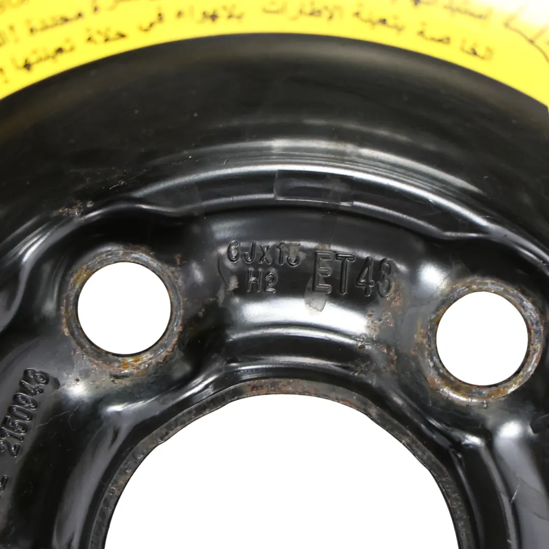 Skoda Fabia MK1 Jante Roue Secours R15 6J ET:43 Pneu 195/55 - SKU 6Q0601027M-4 - Numéro de pièce 6Q0601027M