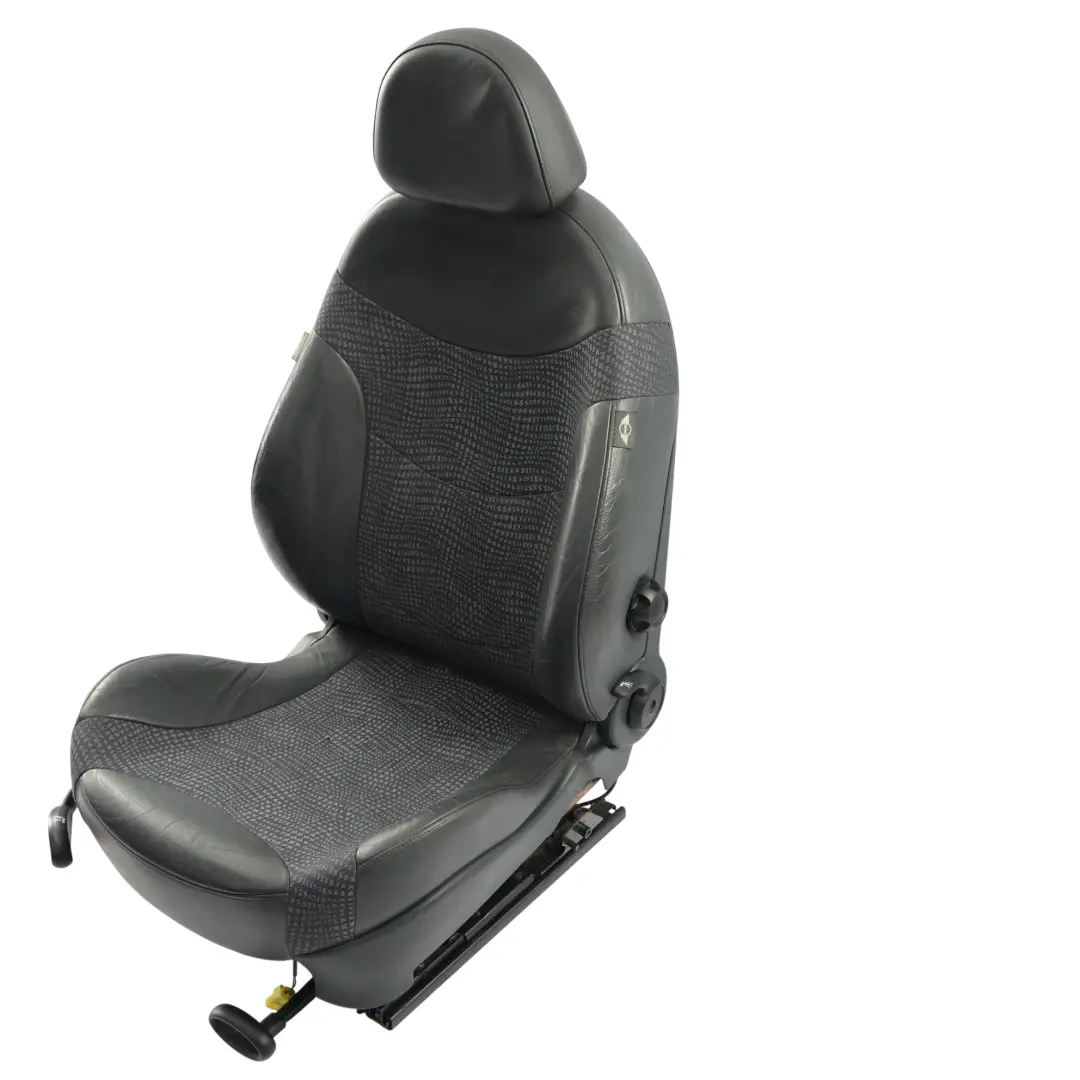 Sedile Anteriore Sport Destro Metà Pelle Tessuto Nero Pantera per Mini R50 con numero di parte 7073010 Mini R50 Sedile Anteriore Sport Destro Metà Pelle Tessuto Nero Pantera - SKU 7073010-4 - Numero di parte 7073010