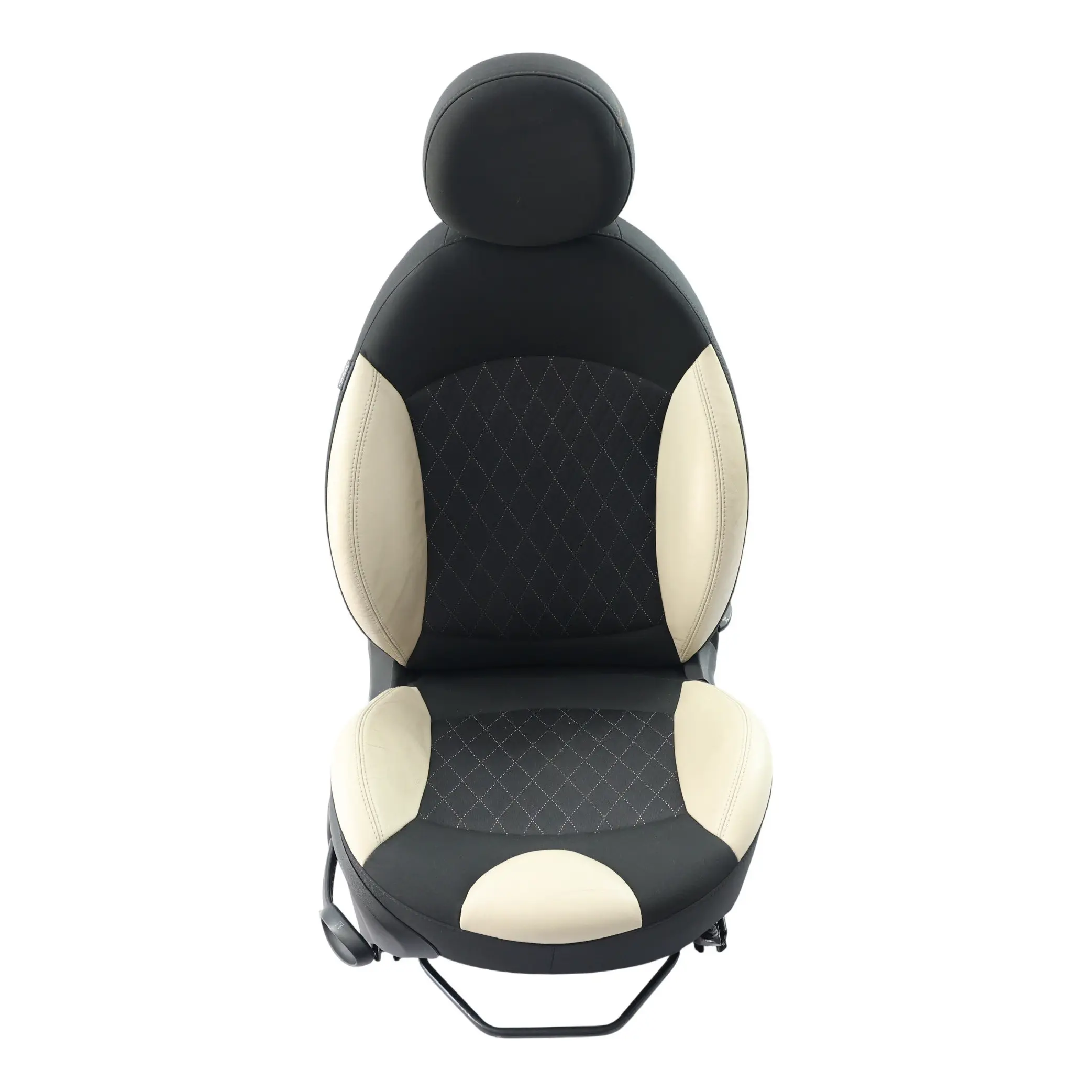 Mini R56 LCI Sport Seat Front Right O/S Black Polar Beige Cloth Leather