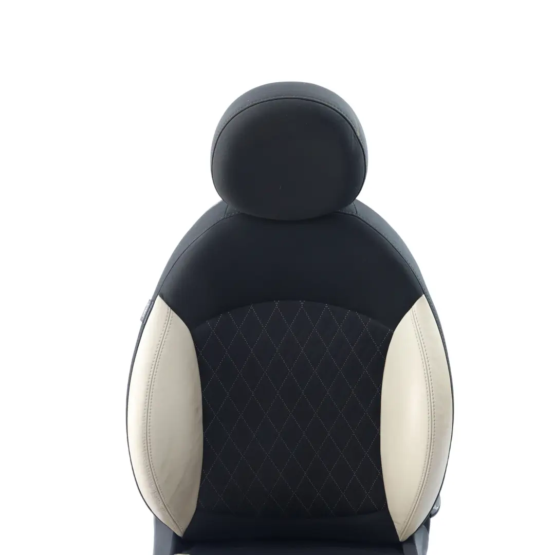 Asiento Deportivo Delantero Derecho Polar Beige Tela Cuero para Mini R56 LCI con número de pieza 7270204 Mini R56 LCI Asiento Deportivo Delantero Derecho Polar Beige Tela Cuero - SKU 7270204-1 - Número de pieza 7270204