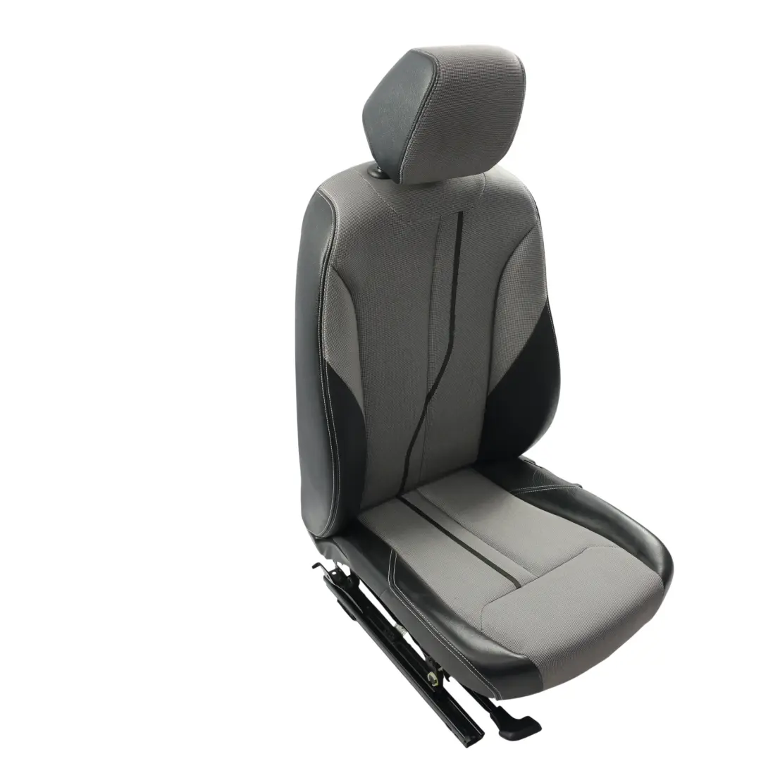 BMW F20 Front Seat Left N/S Interior Cloth Fabric Leather Metro Silver Black - SKU 7312421-1 - Part number 7312421