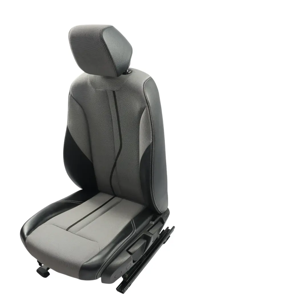 BMW F20 Front Seat Left N/S Interior Cloth Fabric Leather Metro Silver Black - SKU 7312421-1 - Part number 7312421