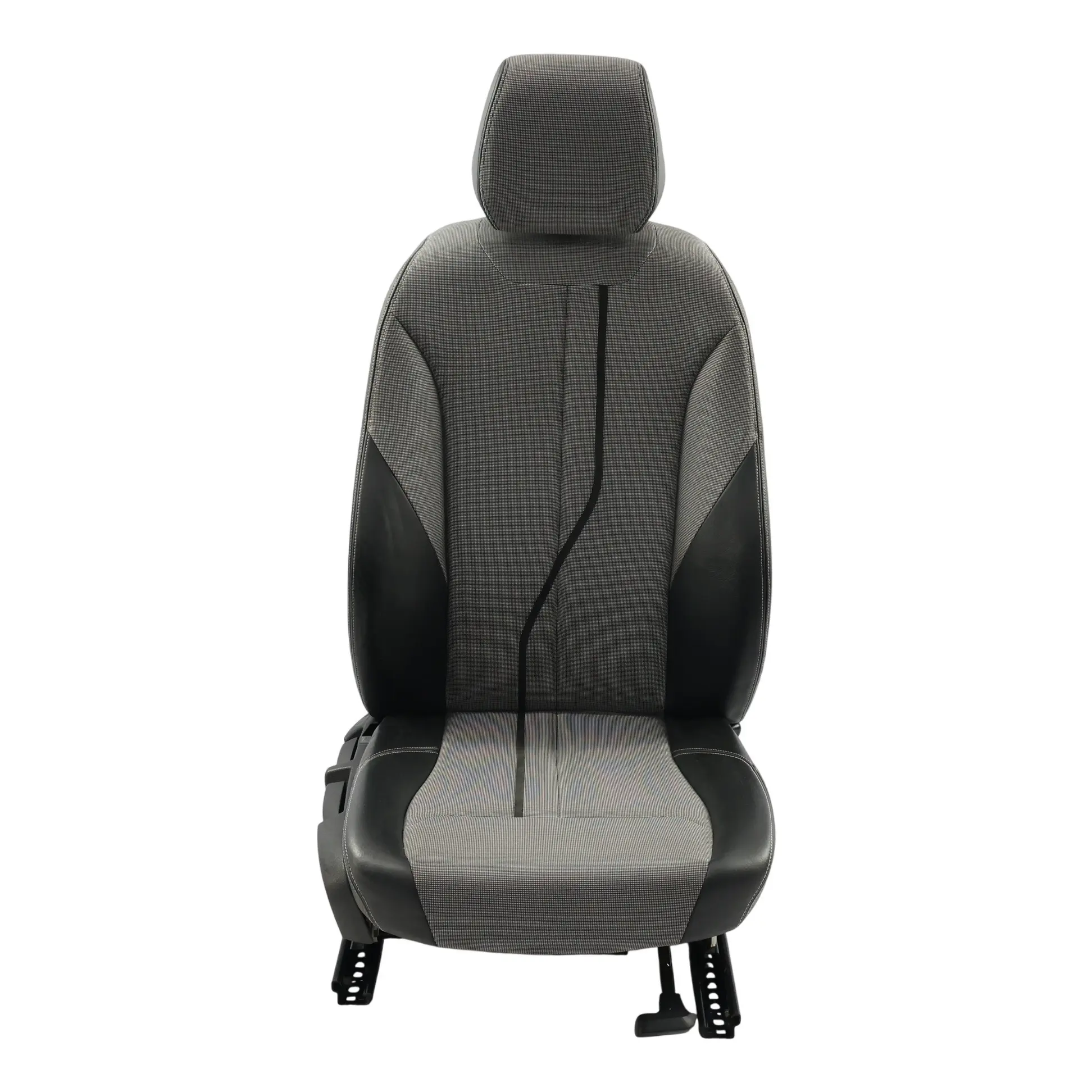 BMW F20 Front Seat Right O/S Interior Cloth Fabric Leather Black/White