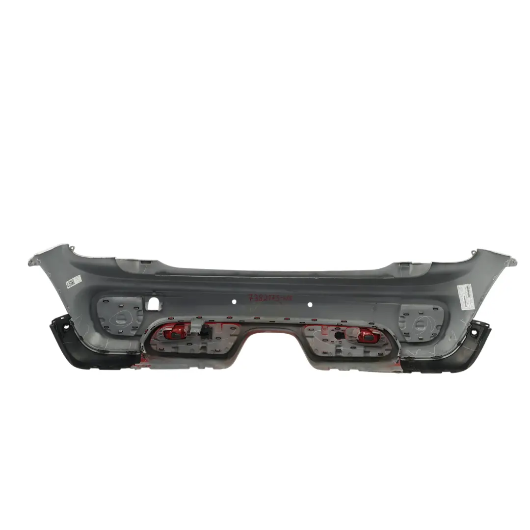 Bumper JCW Trim Panel Cover White Silver Metallic - A62 to Mini F56 F57 Rear with Part number 7382173 Mini F56 F57 Rear Bumper JCW Trim Panel Cover White Silver Metallic - A62 - SKU 7382173-WS - Part number 7382173