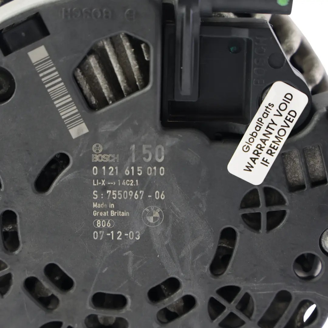 BMW E81 E90 E91 E60 Alternador Generador Gasolina 150A - SKU 7550967-2 - Número de pieza 7550967