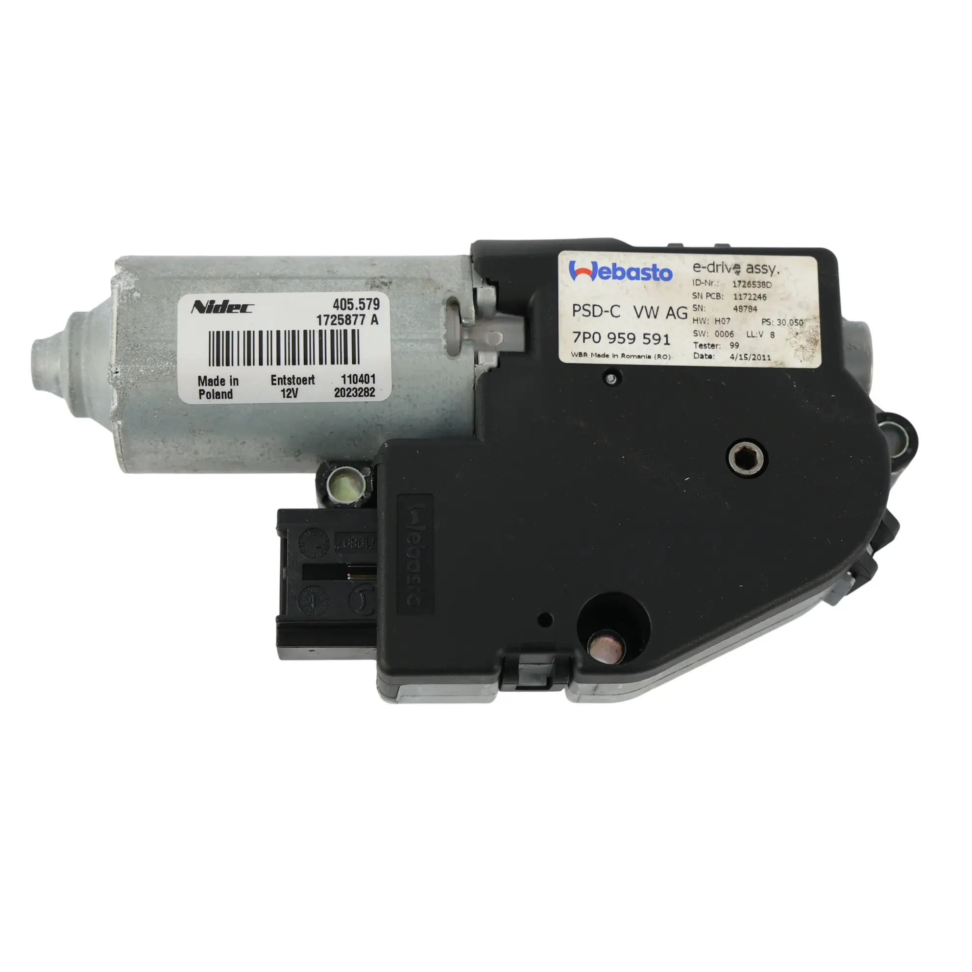 Porsche Cayenne 92A Sunroof Motor Electric Glass Regulator Rear 7P0959591